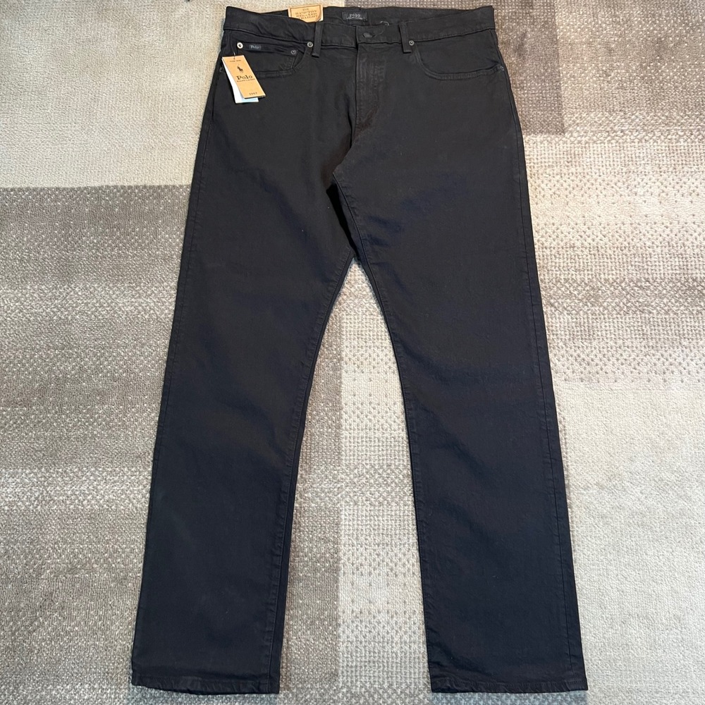 Polo Ralph Lauren Hampton Relaxed Straight Leg Jeans Mens 36x34 Black NWT